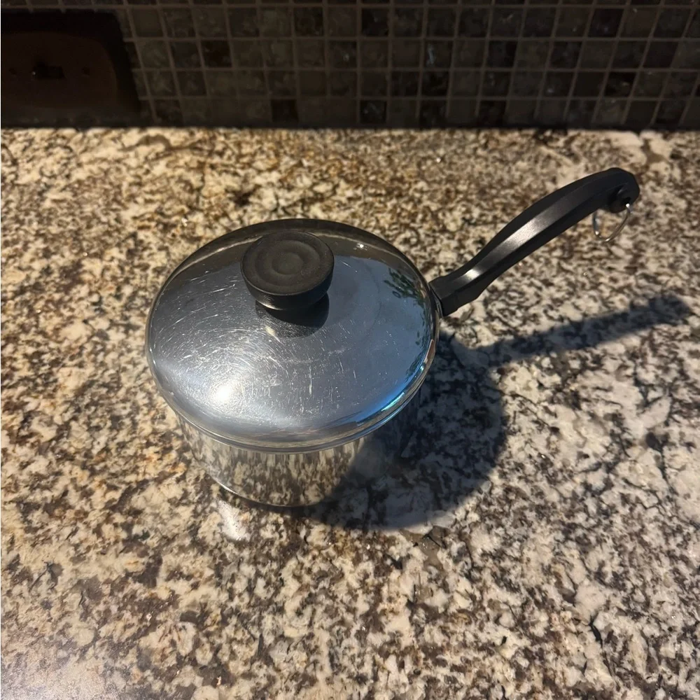 FARBERWARE 1 Quart Stainless Steel Saucepan w Lid Made in USA Vintage
